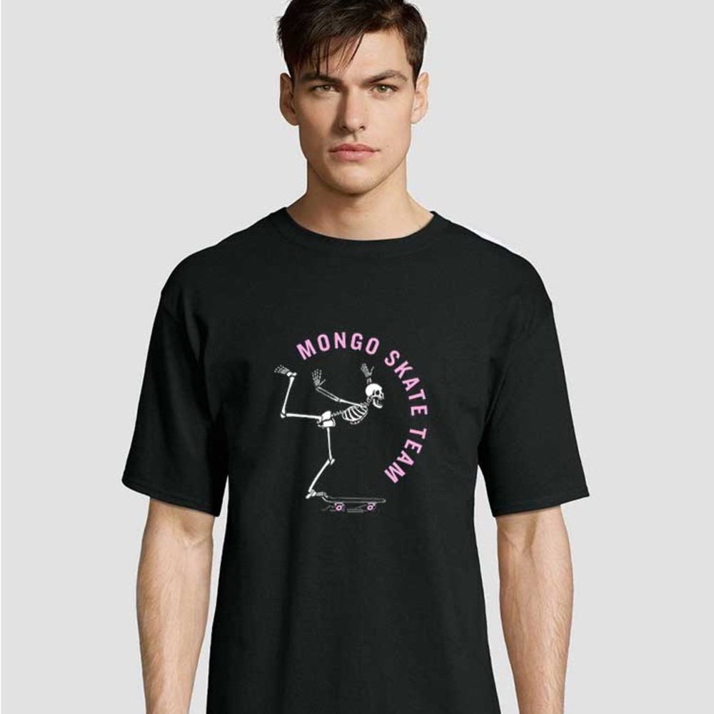 Mongo Skate Team XL Graphic Skeleton Skateboard Skater Grunge Tee Tshirt